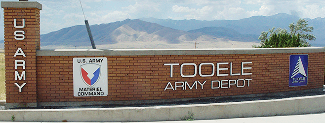 Photo of the entrance gate at Tooele Army Depot